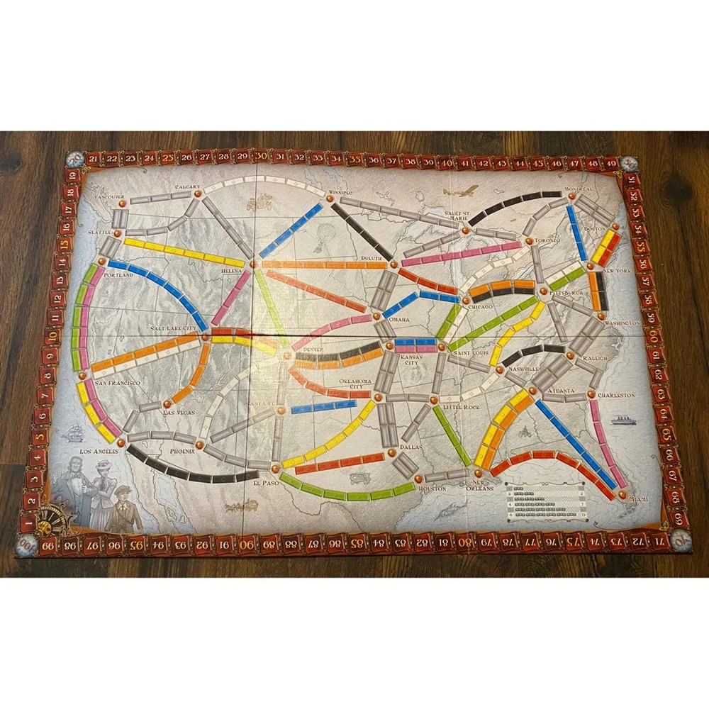 Ticket To Ride Days of Wonder Alan R Moon Train Adventure Board Game Complete!